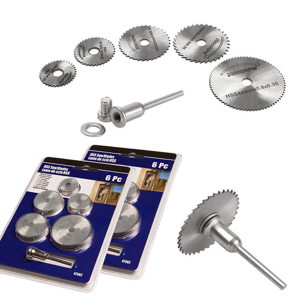 Saiper 12pcs/2Sets HSS Circular Wood Cutting Saw Blade Discs With 2pcs