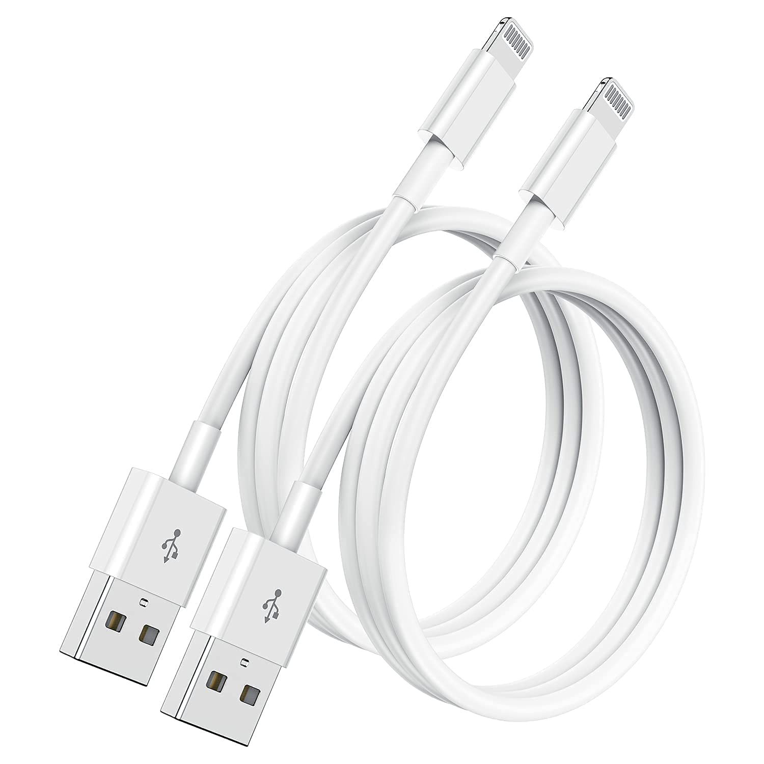 Apple MFi Certified 2m Lightning to USB Cable 2Pack - High Fast Charging for iPhone 12/11/XS MAX/XR/8/7/6s/5S/SE iPad