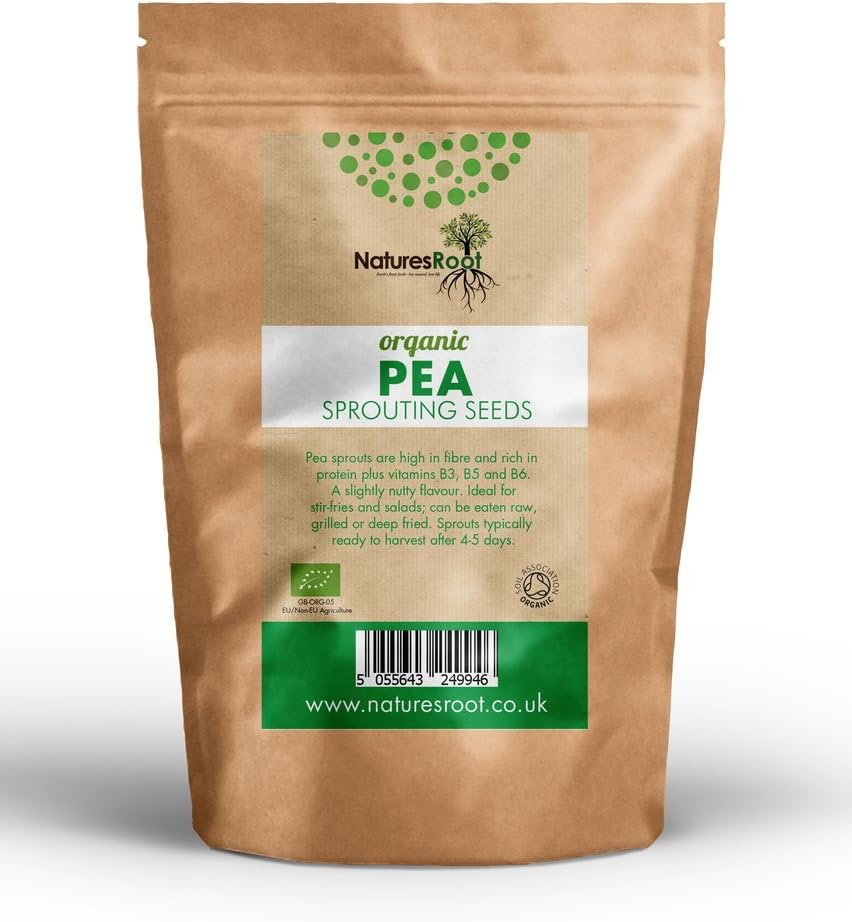 Natures Root Organic Pea Sprouting Seeds 250g - Superfood