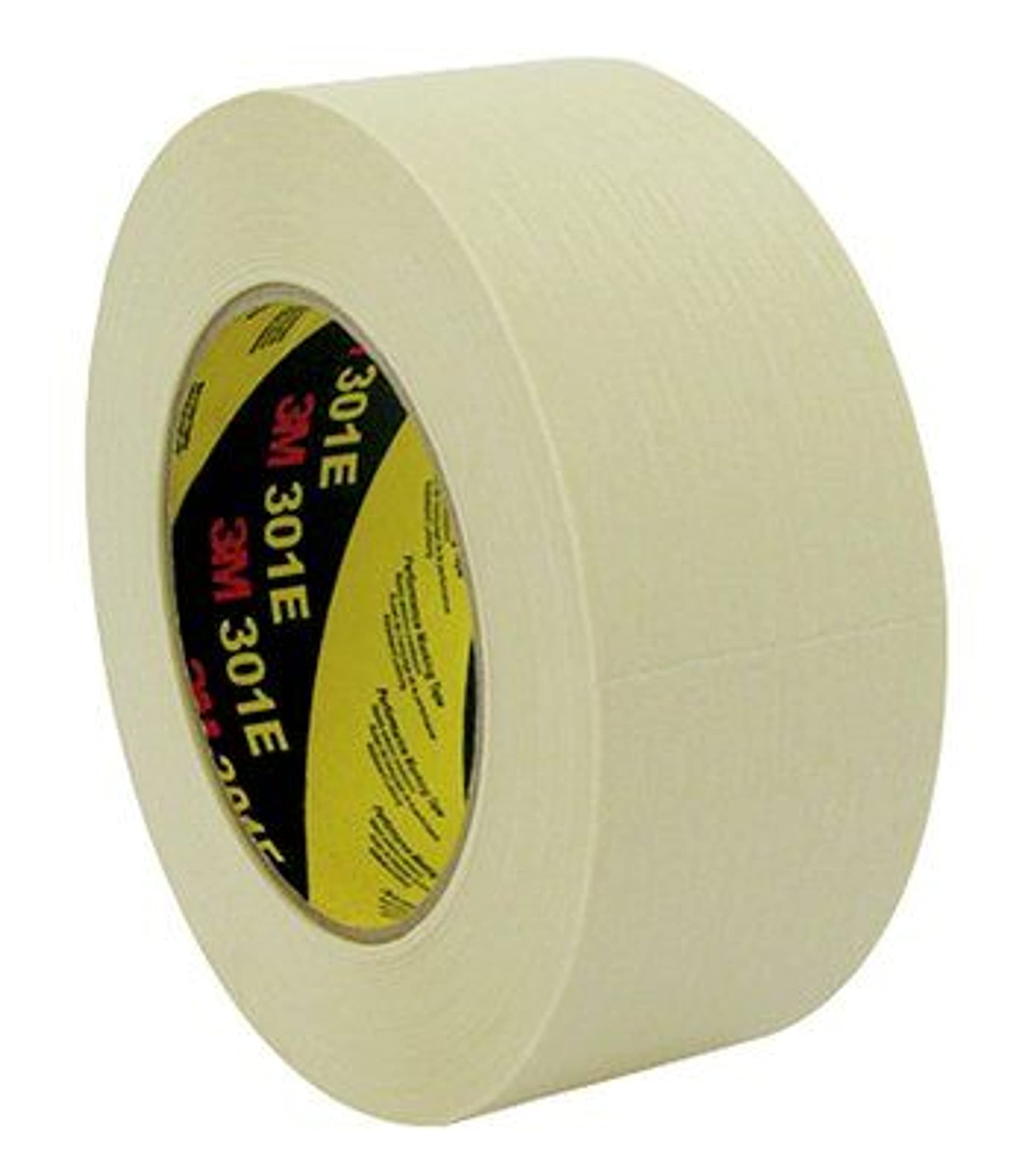 3M 7100042898 301E Performance Industrial Masking Tape, 18 mm x 50 m, Beige, Pack of 48