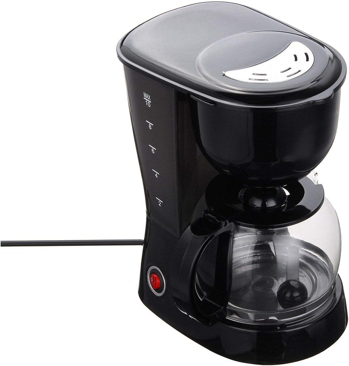 800W Portable 1.25L Electric Drip Coffee Maker Household Tea Espresso Latte Coffee Pot Home Office Cafe Coffee Making Machine,Black