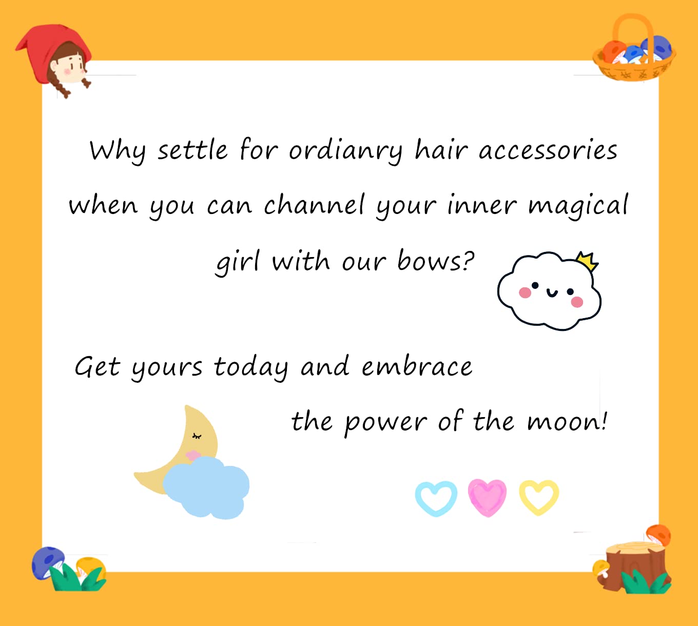 AACKS Moon Hair Bows Clips Moon Hair Acessories Big Bow Hair Barrette Clips Bowtie Moon Scout Wand Anime Bows