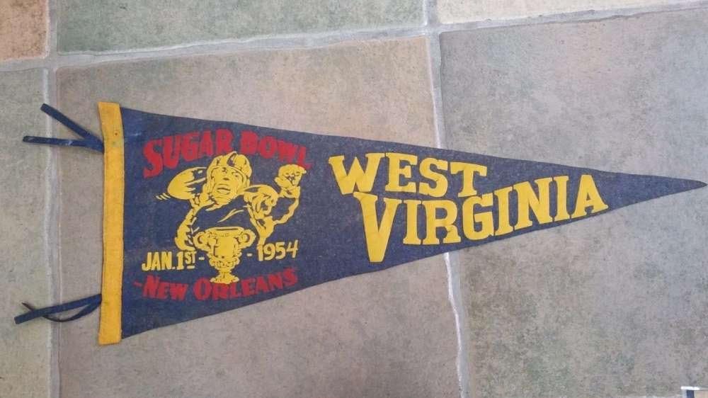 SUGAR BOWL PENNANT WEST VIRGINIA 19541st BOWL GAME SOCON