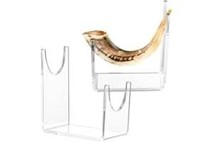 Acrylic Shofar Stand, 2 Pack Sturdy Shofar Horn Stand for Home Decoration, Kliner Jewish Shofar Holder for Oryx Kudu Collecti