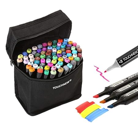 Twin Marker-Stifte von Togood, 40 verschiedene Farben, breite und feine Dual-Spitzen, Profi Marker-Set für Malerei, Manga, De