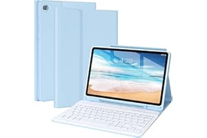 MORECOO Keyboard Case for Samsung S6 Lite 10.4" 2022/2020 Galaxy Tablet Model (SM-P610/P613/P615/P619) Case with Keyboard for Galaxy Tab S6 Lite 10.4 inch, Blue