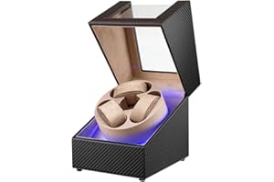 Anyasun Watch Winder for Automatic Watches,3 Watch Winder Box with LED Display, Ultra Quiet Japanese Motor,4 Rotation Modes,Watch Shark for Men & Women,USB-C Power