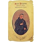 St Peregrine Healing Holy Card with Medal for Cancer