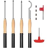 DEEFIINE 18.3" Full Size Carbide Tip Wood Lathe Turning Tool Kit, Lathe Roughing and Finishing Hollow Tool with Diamond Round