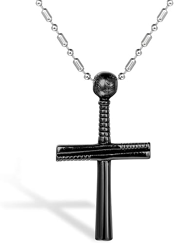 Amazon Flongo メンズネックレス ペンダント 人間用首輪 ステンレス 十字架 野球バット ヒップホップ パンク系 学生 アクセサリー 男の子 学生 プレゼント 記念日 誕生日 ゴールド ネックレス 通販