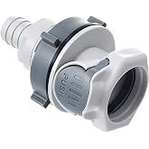Maasechs 1/2" ID Valved Bulkhead Hose Barb, 3/8" High Flow Quick Disconnect Coupling, Panel Mount Fluid Fitting, PP, Leak-free &amp; Tool-free