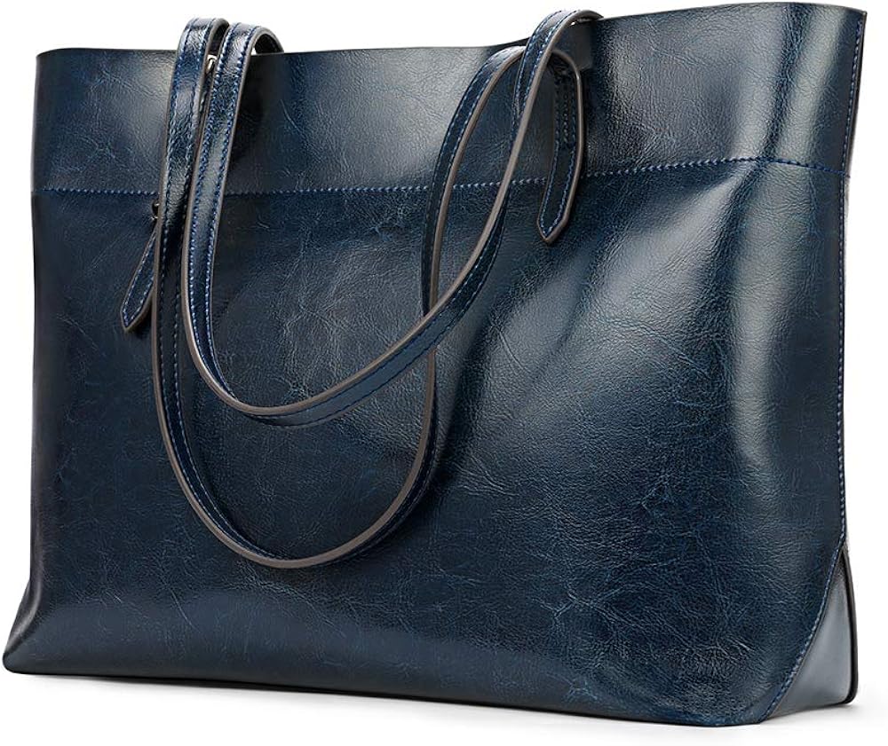 Kattee Vintage Genuine Leather Tote Shoulder Bag for Women Satchel Handbag with Top Handles