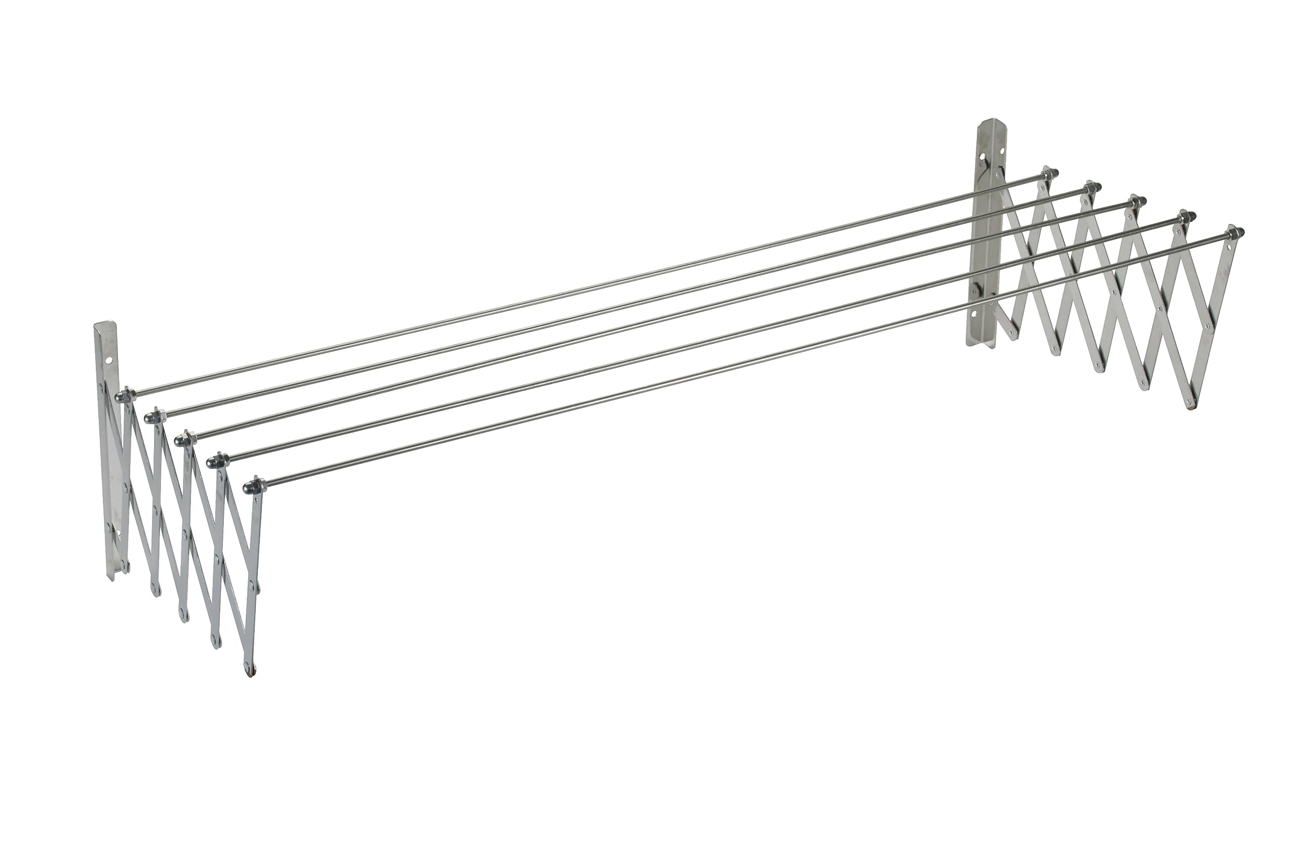 Sauvic Extendable Wall Mounted 18/10 Stainless Steel Clothes Airer 100 cm