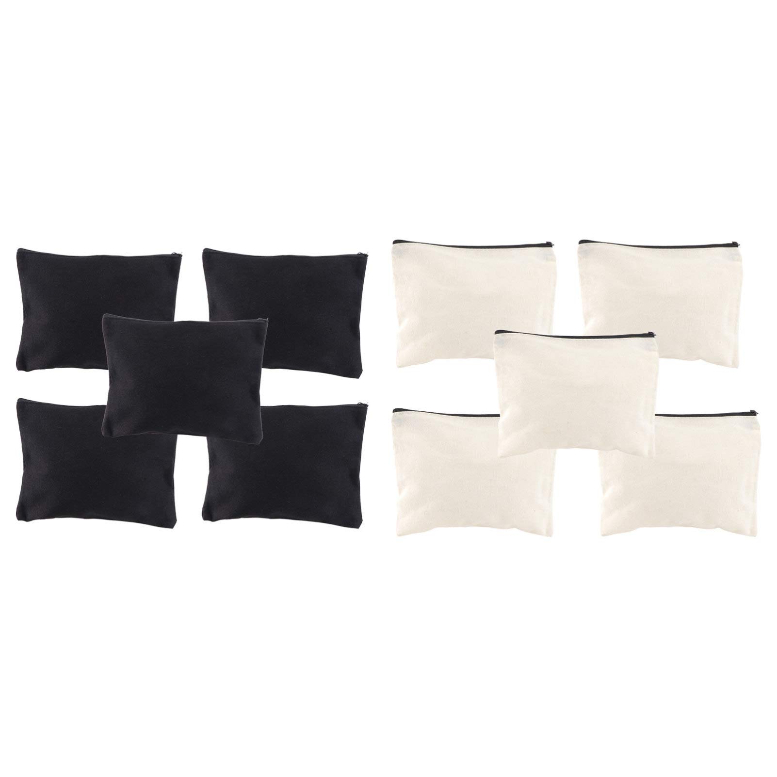 Lurrose 10pcs Portable Zipper Storage Bag Canvas Handheld Wash Bag Toiletries Storage Holder for Home School Travel