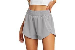 PrinStory Athletic Running Shorts for Women Summer Quick Dry Gym Work Out Shorts with Pockets