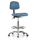 Perch Chrome Rolling Lab Chair with Adjustable Back