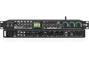 KADJUH LX9 Professional KTV Digital Pre-stage Effector Anti-howling Audio Processor Echo USB MP3 Bluetooth Optical,5 Mic Inpout For Household Reverberator Karaoke,Stage,Church, Performance