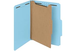 Smead 100% Recycled Pressboard Classification File Folder, 1 Divider, 2" Expansion, Letter Size, Blue, 10 per Box (13721)