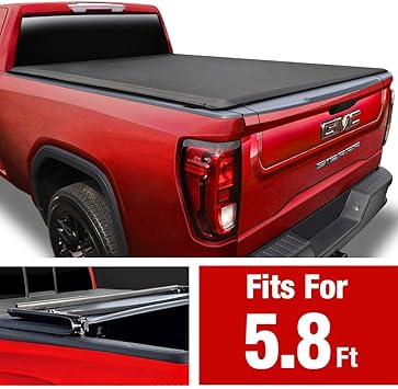 Maxmate Tri Fold Truck Bed Tonneau Cover For 2019 Chevy Silverado Gmc Sierra 1500 New Body Style Fleetside 5 8 Bed For Models Without Utility Track System Amazon Co Uk Car Motorbike