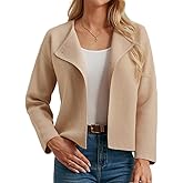 GRACE KARIN Womens Cropped Knit Sweater Blazer, Oversized Open Front Jackets 2026 Spring, Laple Cardigans Dressy Casual