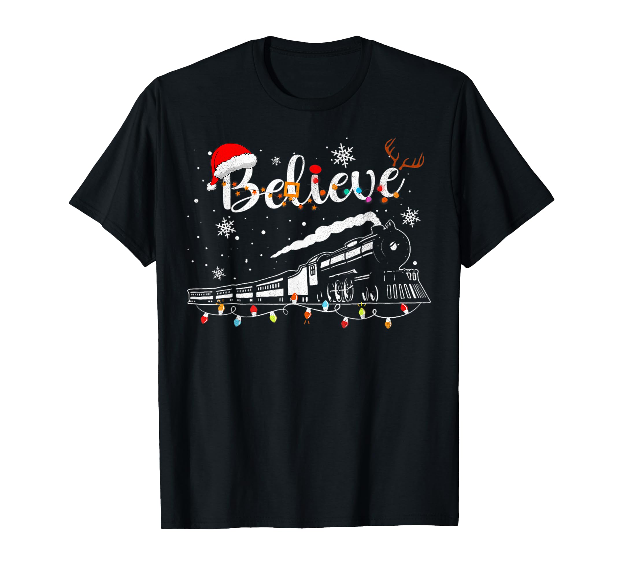 Photo 1 of **RED NOT BLACK** Christmas Train Christmas Believe Express Xmas Santa T-Shirt XL RED