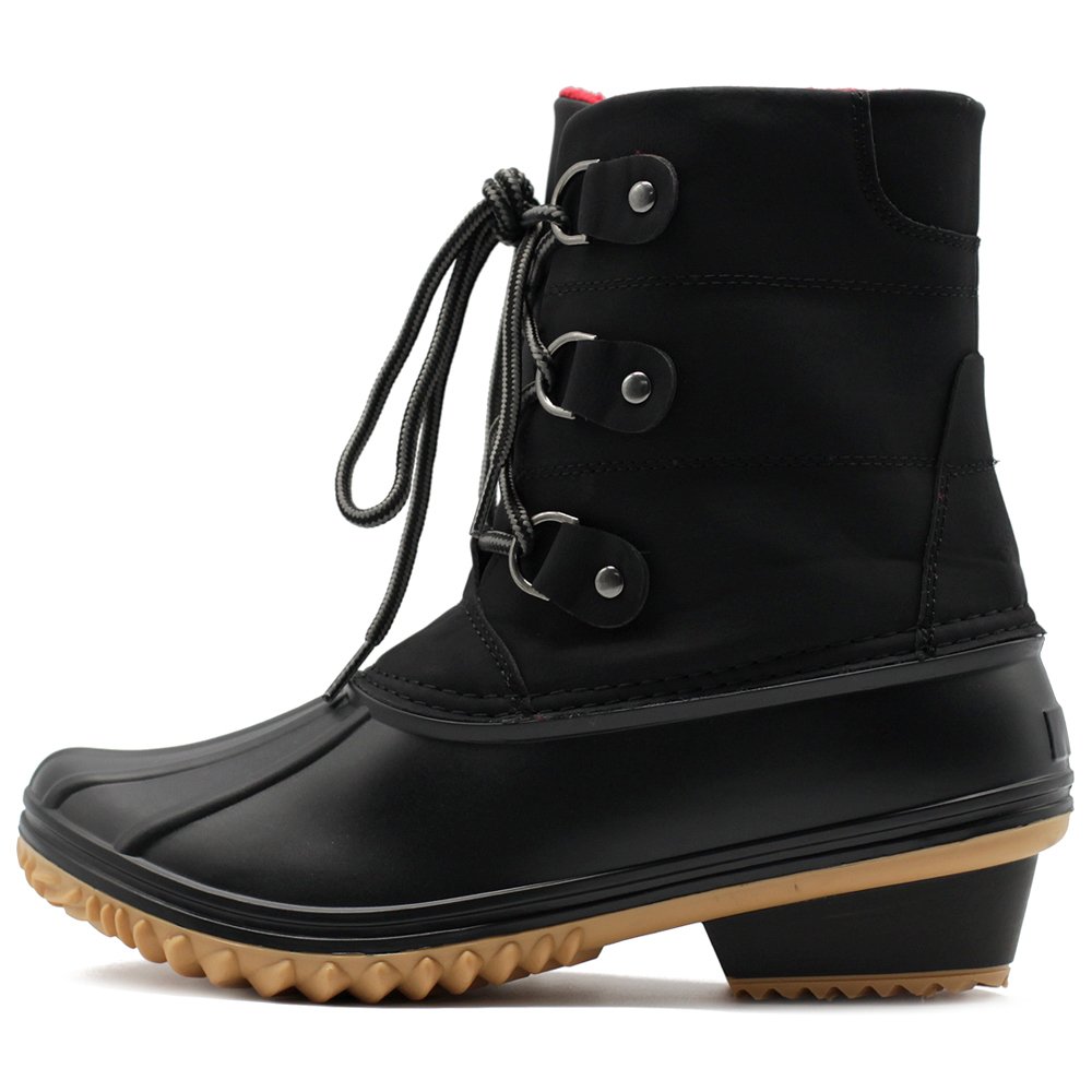 Ollio Women Shoe Lace Up Faux Leather Duck Boots #which #bean #boots #should #i #get Ollio Women Shoe Lace Up Faux Leather Duck Boots