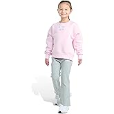 adidas baby-girls 2-piece Long Sleeve Crewneck Fleece Pullover & Ribbed Flare Pant Set