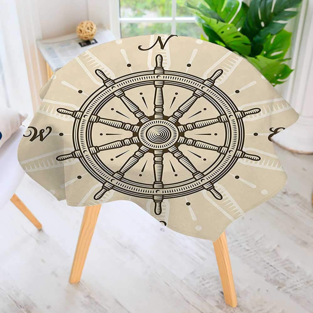 Amazoncom UHOO2018 Round Tablecloth Decor Vintage Ship Wheel