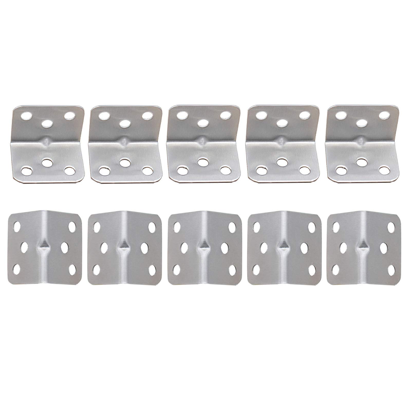 Yetaha 10PCS Right Corner Brackets 26 x 26 x 35.5 mm, Stainless Steel L Bracket, 90 Degree Corner Brace Joint Connector, Metal L Angle Connector for Wood Furniture Wall Table Chair Cabinet Window