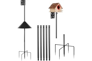 AYIXITIELU Smart Bird Feeder Pole - (32-92 Inch) Adjustable Bird House Pole Compatible with Bird Buddy, Bluebird House and Variety of Smart Birdhouse Styles, Heavy Duty Bird Feeder Stand Mount Kit(2)