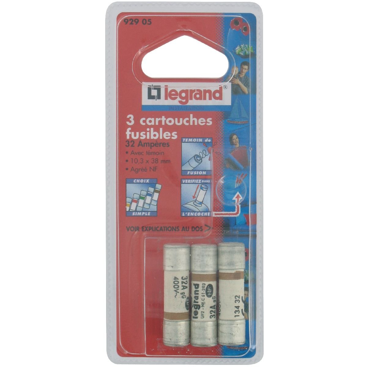 Legrand LEG92905 Cartridge Fuses 32 A 10.3 x 38 mm Set of 3