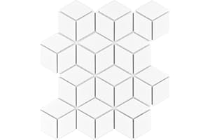 SOMERTILE Merola Tile Metro Rhombus Matte White 10-1/2" x 12-1/8" Porcelain Floor and Wall Tile