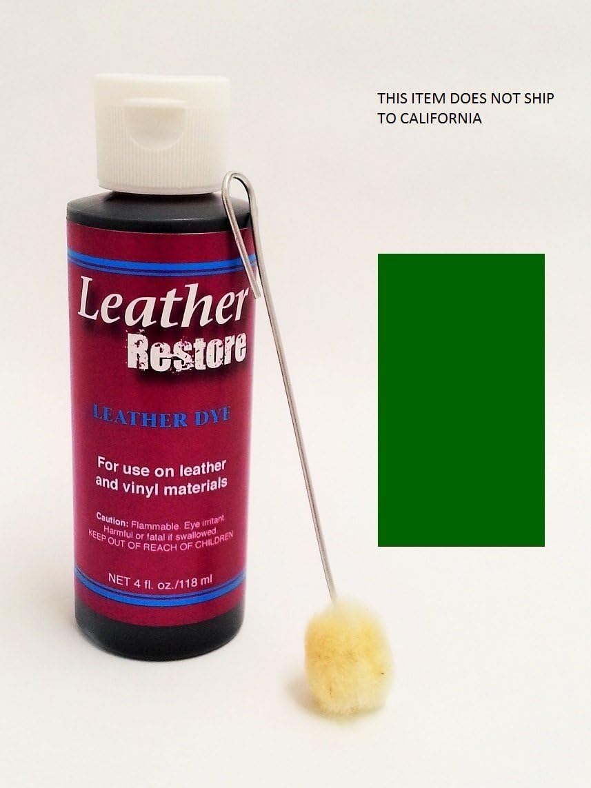 Leather Restore Dye with Applicator 4 Oz. (GREEN)