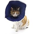 QIYADIN Soft Cat Recovery Collar Cat Cone E Collar Nonwoven Fabric Elizabethan Collar Loops-Protective Wound Healing Specially Designed for Cats and Puppies - Easy to Eat and Drink (M)
