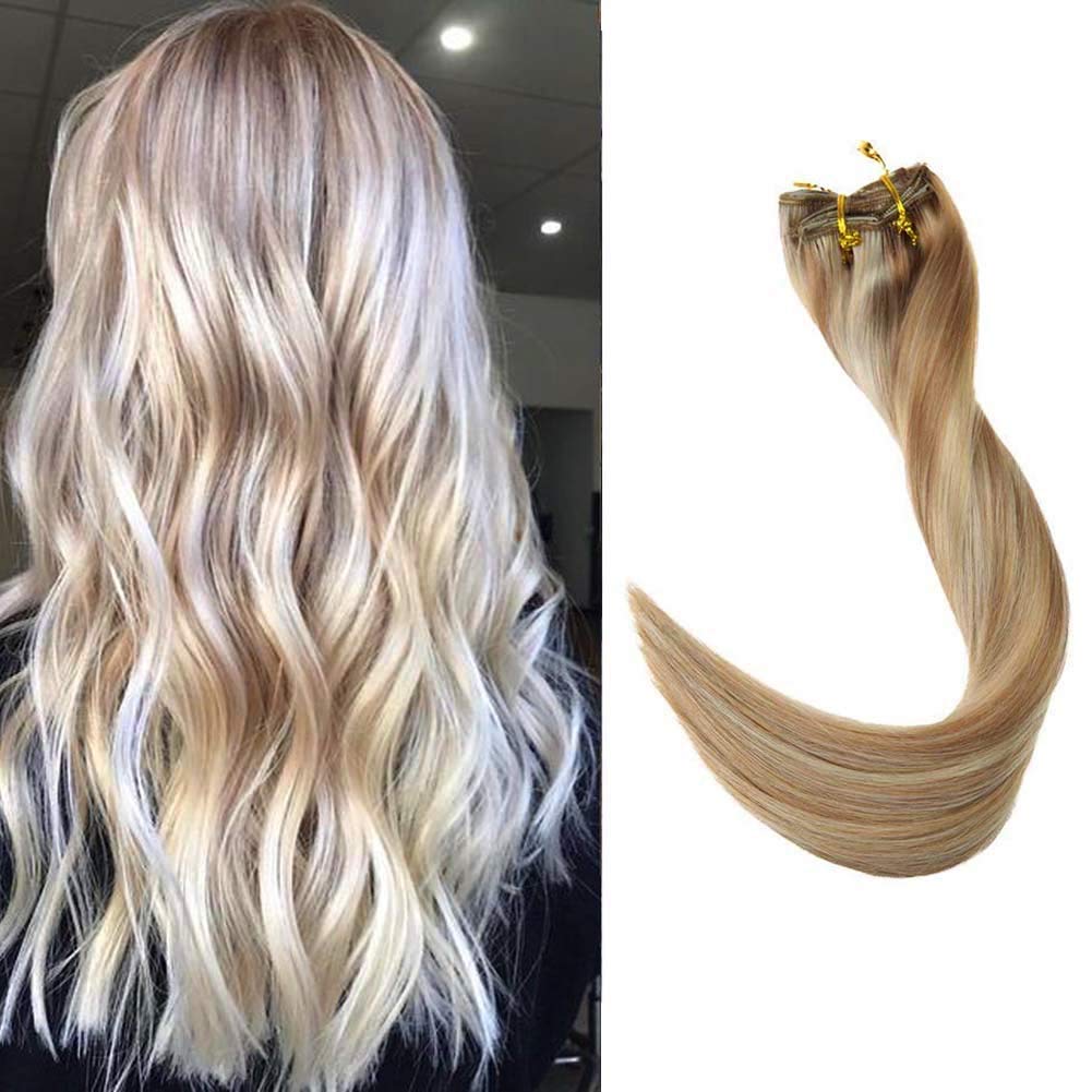 Amazon Com Full Shine 14 Inch Color 18 Ash Blonde Highlight With
