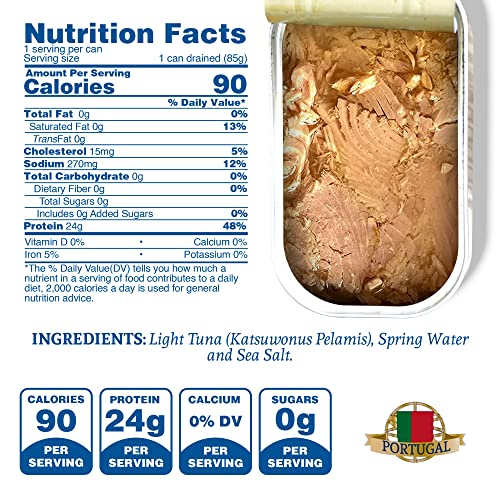 Santo Amaro Artisanal Wild Tuna Fish in Spring Water, Pole & Line