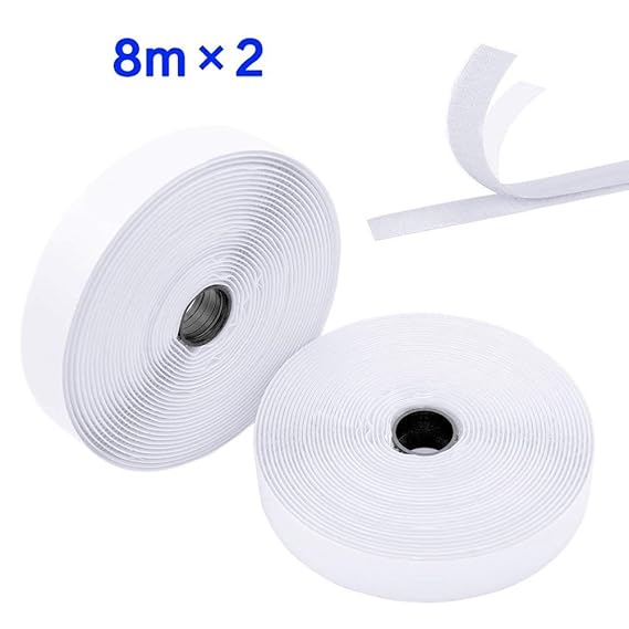 klettverschluss selbstklebend, Mimicool doppelseitig klebende klettband klett stoff weiss extra stark 8m x 2.5cm