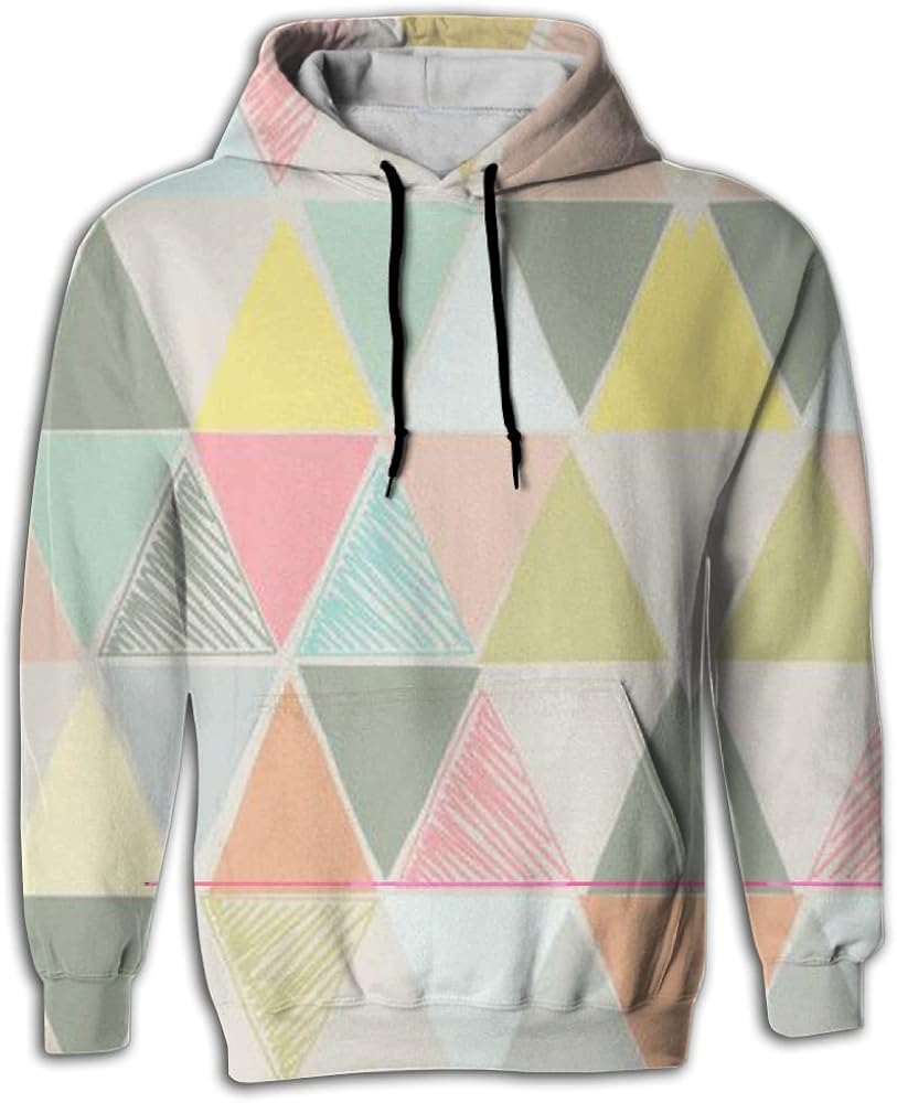 ULUZUS colorful Triangle Geometry Full Print Adult Hooded