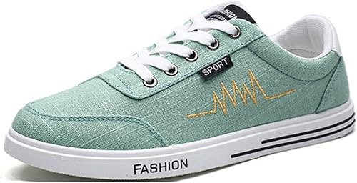 Amazon メンズ スニーカー 涼感あるリネン素材 良い履き心地 柔らかい靴底 動きやすい コンフォート 26 5 グリーン シューズ バッグ
