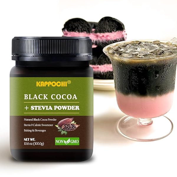 KAPPOCHI STEVIA SWEETENED CAOCOA POWDER (10.6 OUNCES, BLACK CAOCOA POWDER)