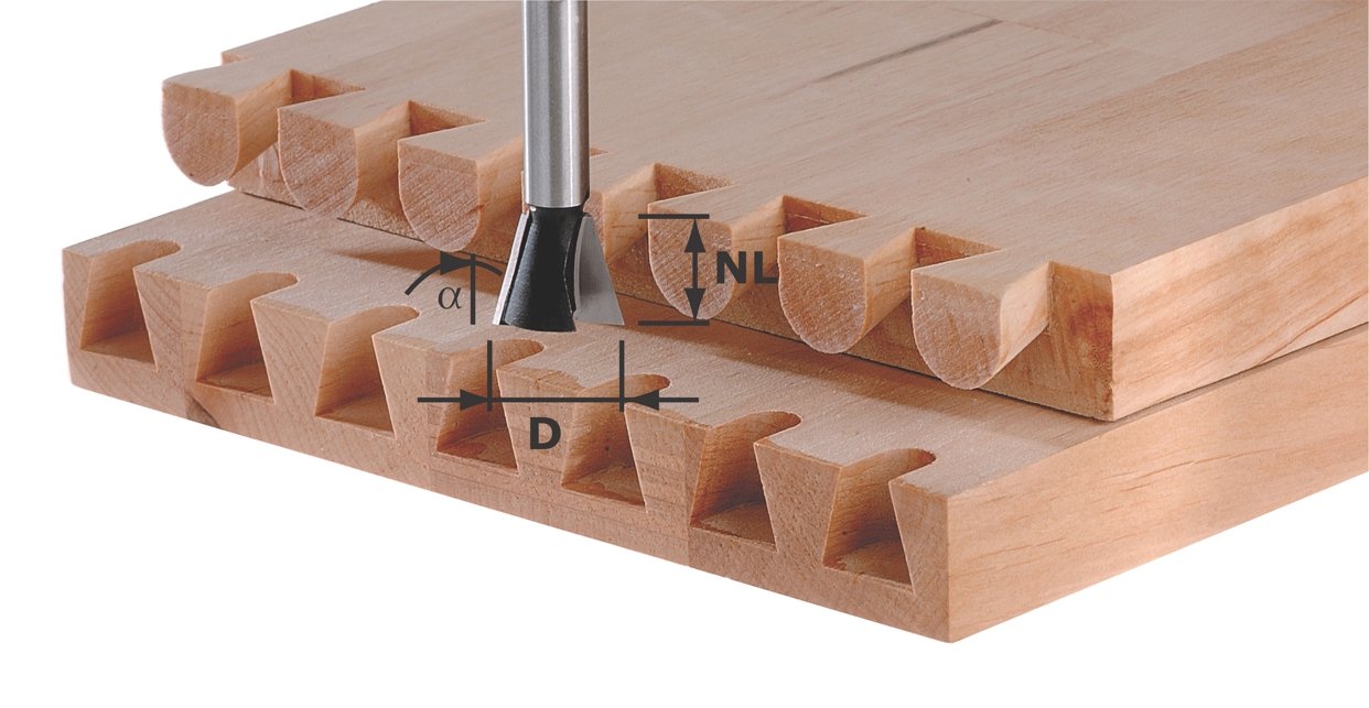 Festool 491164 Dovetail Bit, Carbide HW 14.3 mm Cutting Diameter