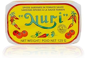 Nuri Spiced Sardines Tomato Sauce | Portuguese Seafood | 125 g Tins | Pack of 1