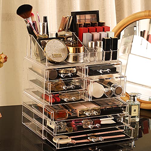 Clear Large Makeup Organizer and Storage For Vanity,Acrylic Cosmetics