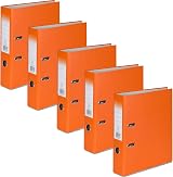 Office Centre 5 x Orange A4 Lever Arch Files 75mm Spine 32cm High