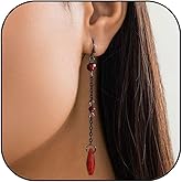 Gothic Blood Drop Earrings for Women Vintage Goth Black/Red Crystal Bead Earrings Punk Style Dark Earring Mystery Vampire Jewelry Halloween Cosplay Party