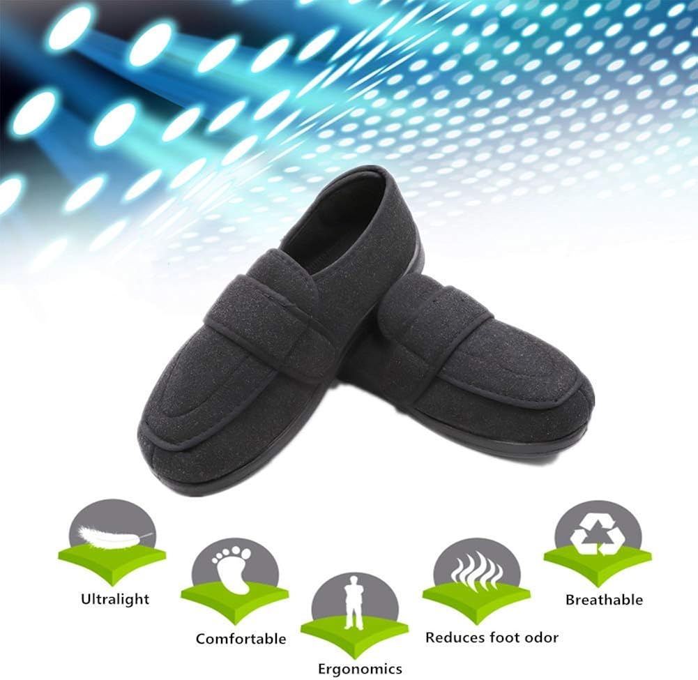 mens velcro slippers for swollen feet