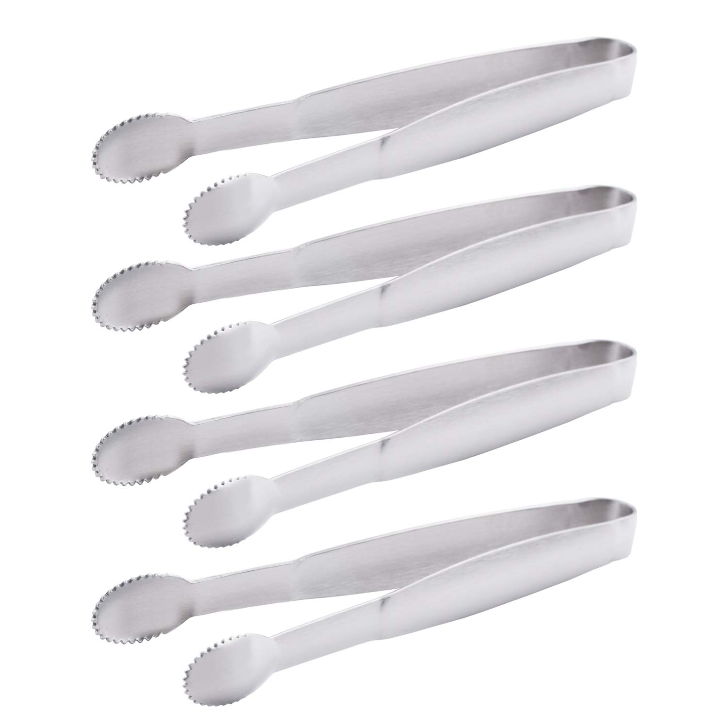 Photo 1 of HINMAY 5" Mini Serving Tongs Set, Tiny Stainless Steel Small Tongs for Appetizers, Tea Party, Coffee Bar, Desserts, Set of 4