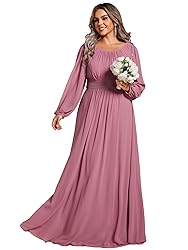 Ever-Pretty Women's Round Neck Long Lantern Sleeves