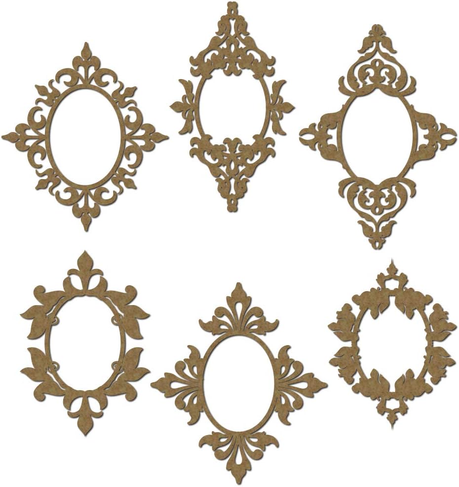 Diamond Mini Frames - Scrapbooking Laser Cut Chipboard - 6 Piece Set