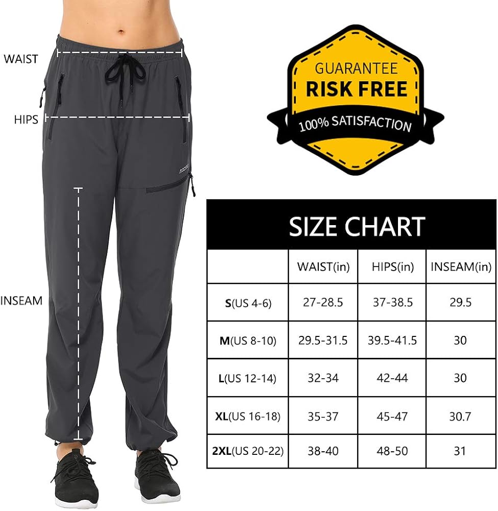 MOCOLY Women's Cargo Hiking Pants Elastic Waist Quick Dry Lightweight Outdoor Water Resistant UPF 50+ Long Pants Zipper at  Women’s Clothing store